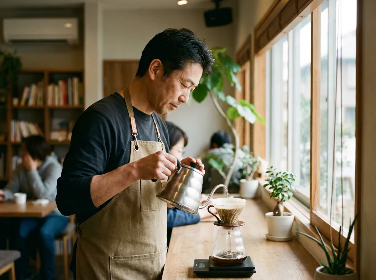 クロワッサンとコーヒー